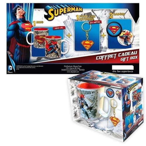 dc comics pck mug keychains badges superman