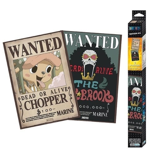 one piece set chibi posters wanted brook choppercm