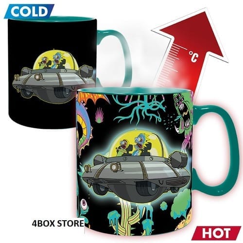 rick morty mug heat change  ml spaceship box