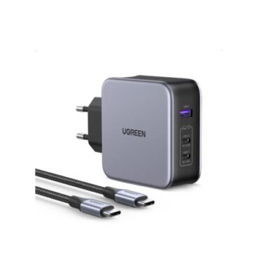 Φορτιστής Σπιτιού GaN 140W UGREEN CD289 90549 3 Θέσεων, με καλώδιο USB-C Μαύρο