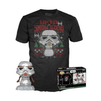 Funko Pop! & Tee (Adult): Star Wars - Holiday Stormtrooper (Metallic) Vinyl Figure & T-Shirt (M)