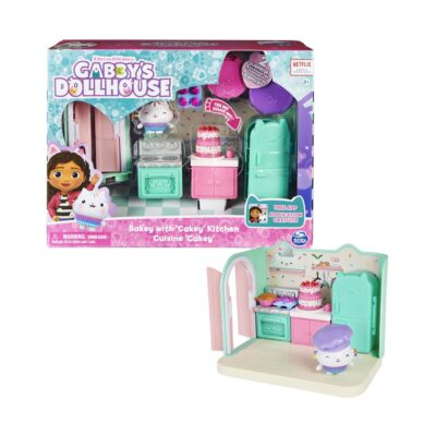 Spin Master Gabby's Dollhouse: Bakey with 'Cakey' Kitchen Cuisine 'Cakey' Deluxe Room Set (6062035)