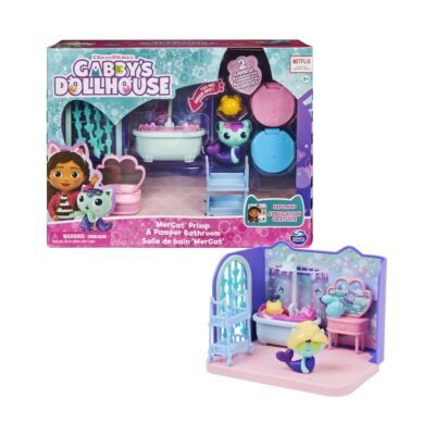 Spin Master Gabby's Dollhouse: 'MerCat' Primp & Pamper Bathroom Deluxe Room Set (6062036)