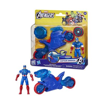 Hasbro Marvel Avengers: Epic World of Action - Captain America Shield-Shot Cycle Vehicle 4" Figure (G0889)