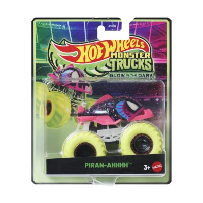 Mattel Hot Wheels: Monster Trucks Glow In The Dark - Piran-Ahhhh Vehicle (JFX13)