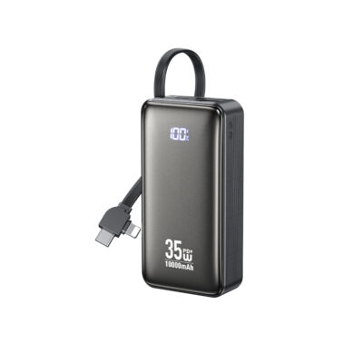 Power Bank 10000mAh PD 35W WK WP-61 2 Θέσεων, με καλώδιο USB-C/Lightning Μαύρο