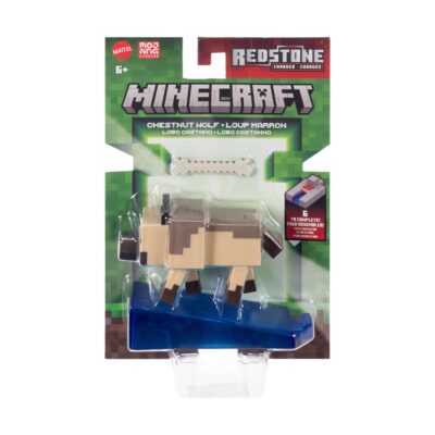 Mattel Minecraft: Redstone Charged - Chestnut Wolf Figure (JJR90)