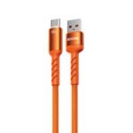 Καλώδιο Φόρτισης με LED WK WDC-C13a USB σε USB-C PD 88W 1.2m Πορτοκαλί