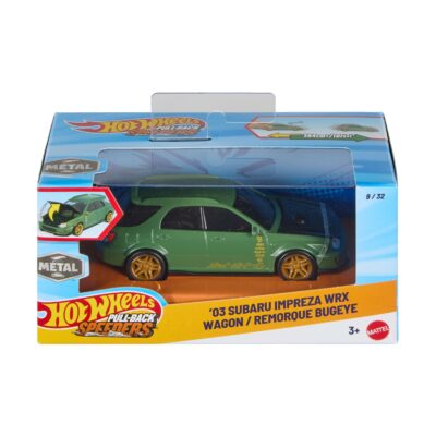 Mattel Hot Wheels: Pull-Back Speeders - '03 Subaru Impreza Wrx Wagon / Remorque Bugeye (1:43) (JKP91)
