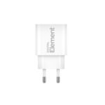 Φορτιστής Σπιτιού GaN PD 20W Element CH-100 2 Θέσεων Λευκό