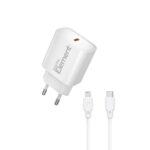 Φορτιστής Σπιτιού GaN PD 20W Element CH-150PD 1 Θέσης, με καλώδιo Lightning PD 27W 1m Λευκό