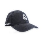 Real Madrid CF Official Cap – Washed Black Cotton Cap – Size U (RM3GO26)