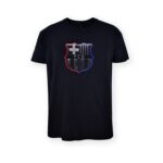 FC Barcelona Official T-Shirt – Black 'Eblack' Crest Print – Size M (5001CEB)